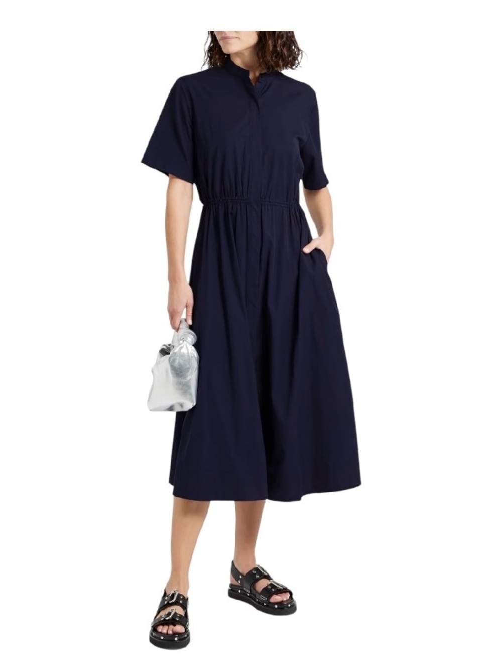rag & bone Ronan Navy Short-Sleeve Maxi Shirt Dress